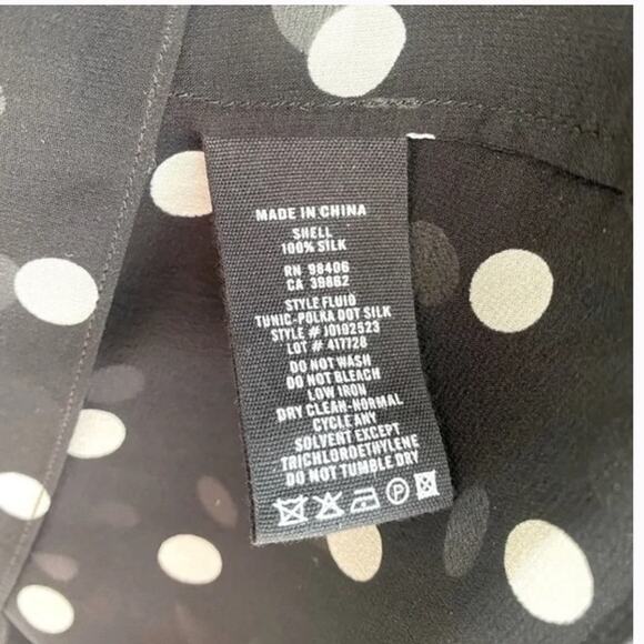 THEORY Petite Polka Dot Black & Cream Sheer Tie Blouse - Picture 5 of 11